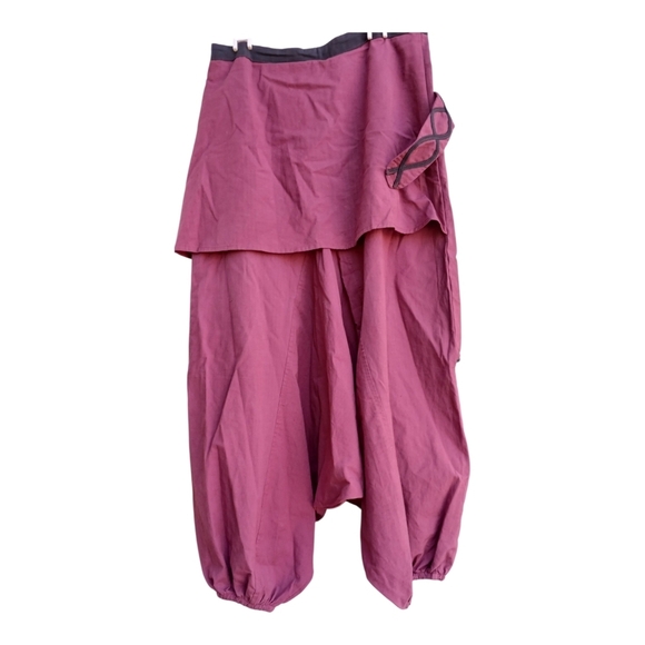 Vintage Harem Pants Burgundy Indie Hippie Medium - Picture 3 of 3